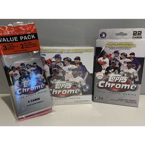 2020 Topps Chrome Update‎ Lot (1 White Mega, 1 Hanger, and 1 Value Pack)